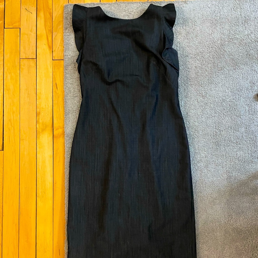 Calvin Klein ruffle sleeveless sheath dress